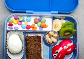 Brotbox mit Eiformer und Augen Foodpicker für den Schulanfang